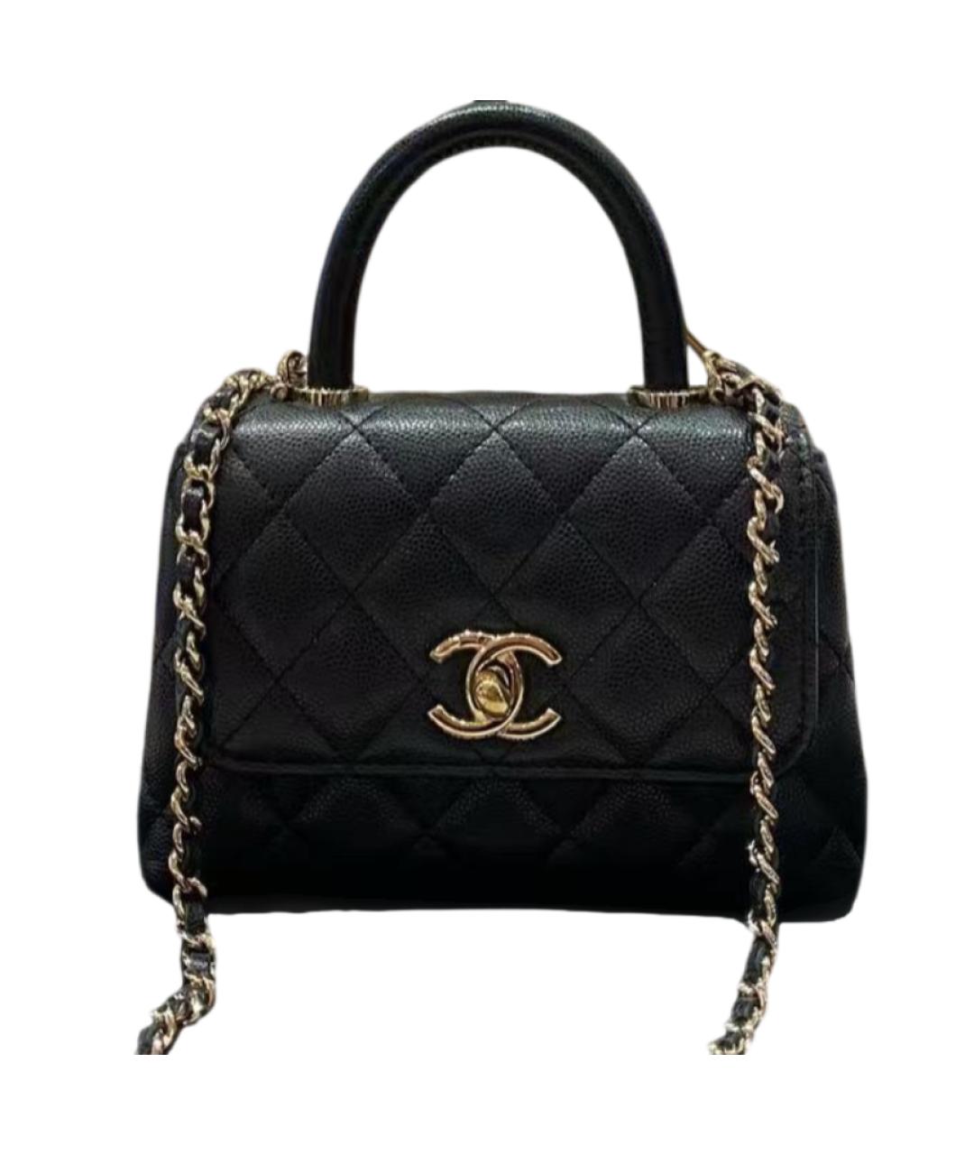 CHANEL Черная кожаная сумка через плечо, фото 8