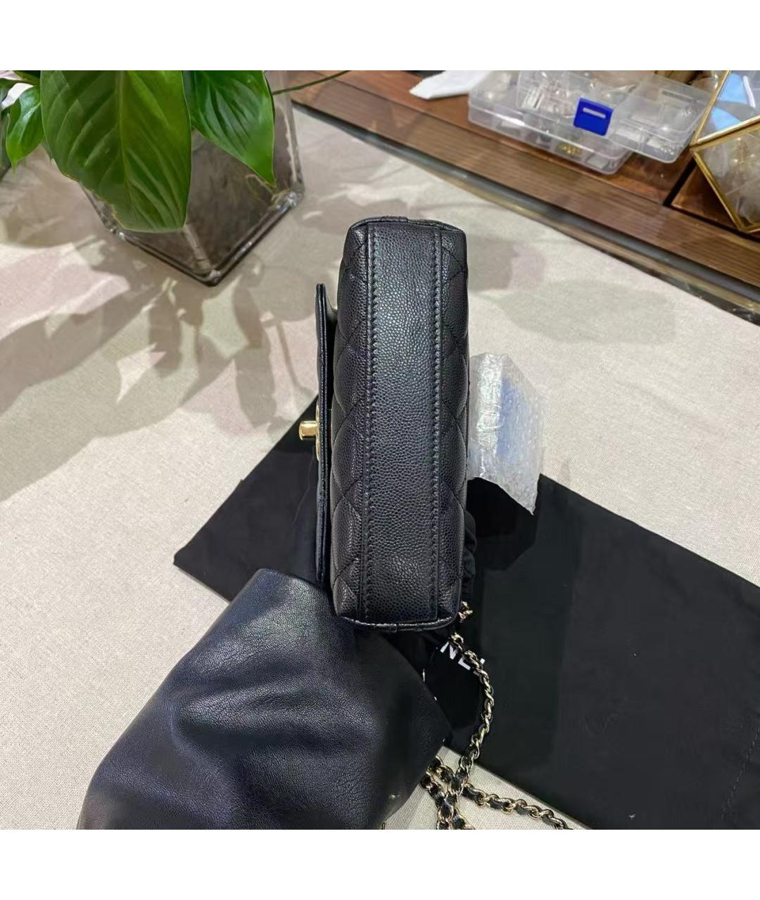 CHANEL Черная кожаная сумка через плечо, фото 7