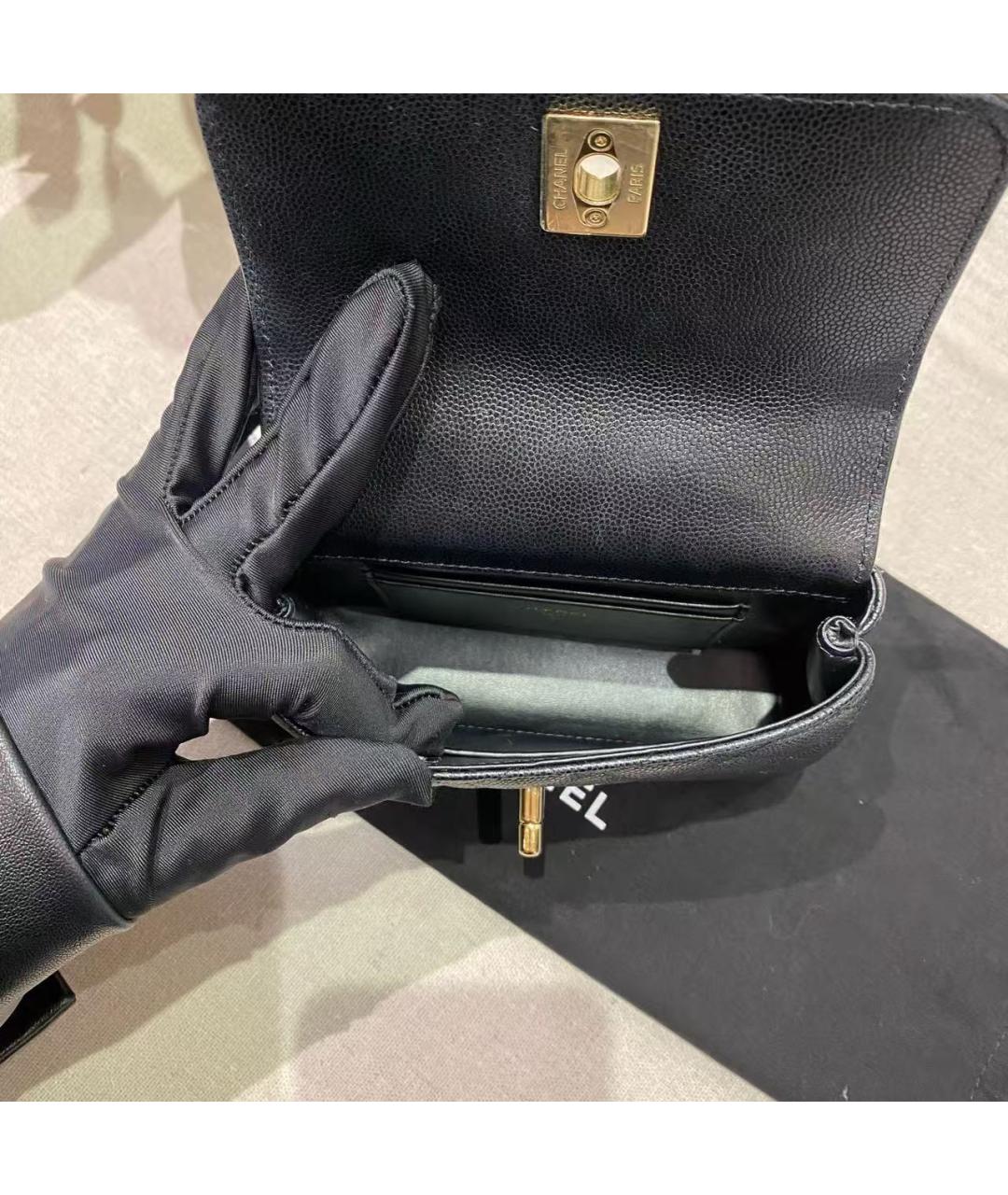 CHANEL Черная кожаная сумка через плечо, фото 6