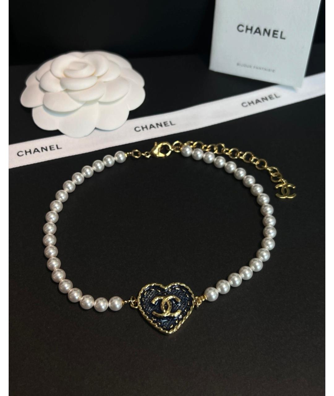 CHANEL Белое жемчужное колье, фото 3