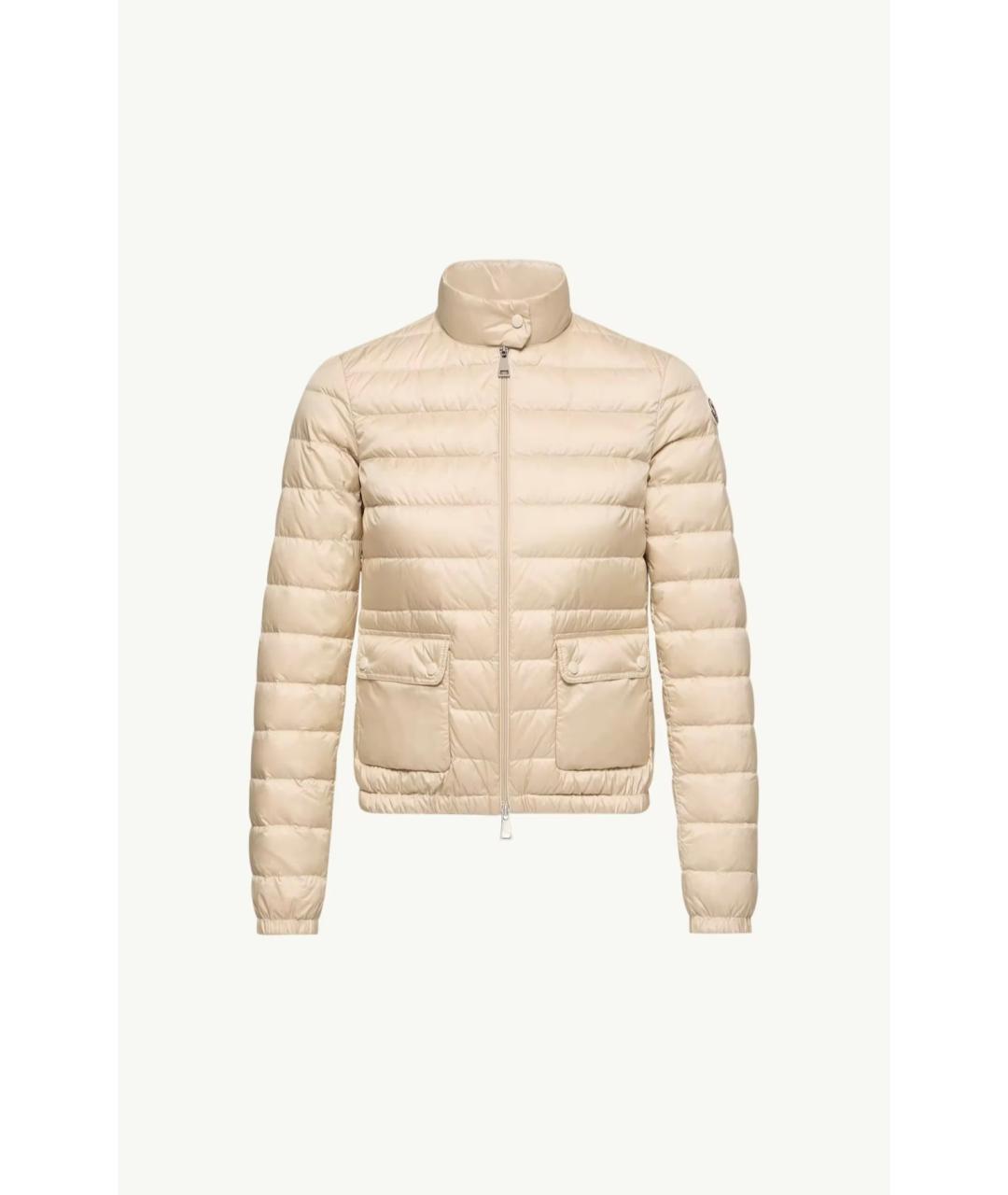 MONCLER Бежевая полиэстеровая куртка, фото 3
