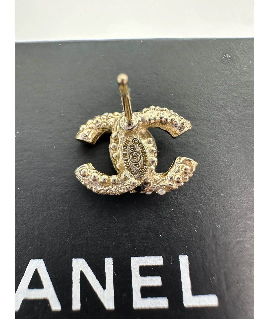 CHANEL Золотые металлические серьги, фото 5