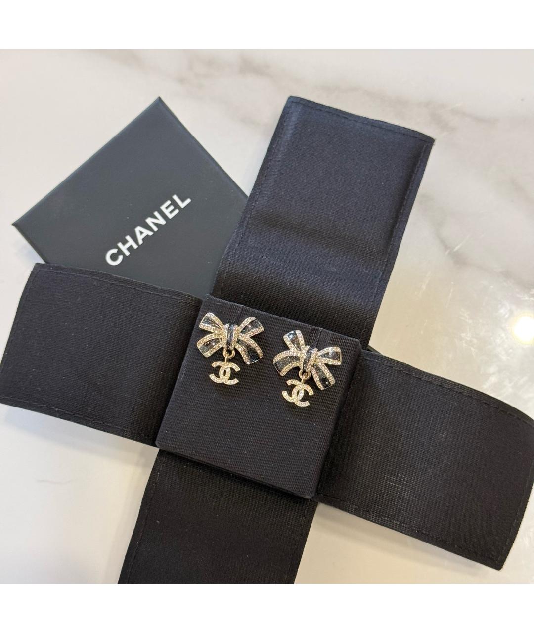 CHANEL Золотые металлические серьги, фото 2