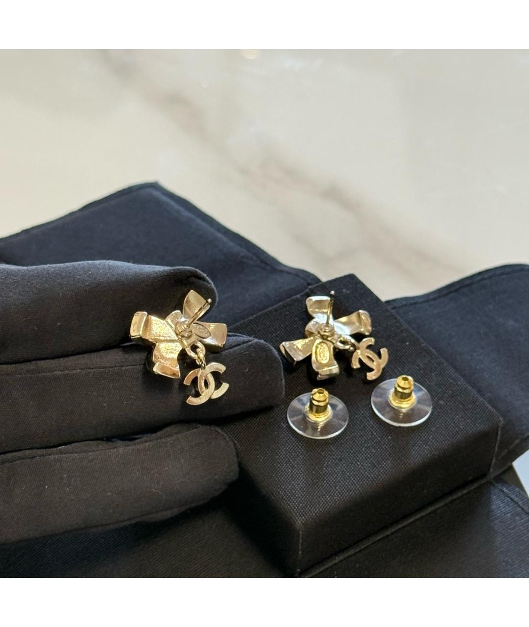 CHANEL Золотые металлические серьги, фото 5