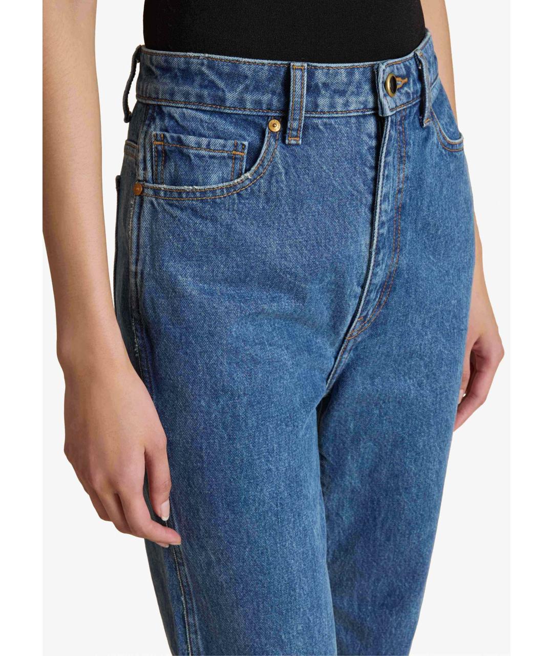 KHAITE Синие хлопковые прямые джинсы, фото 5