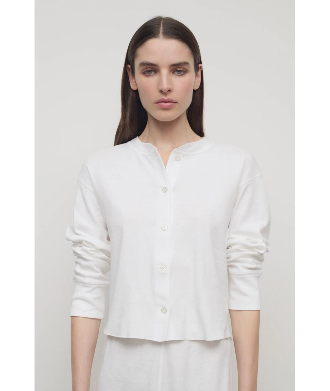 THE ROW Белый хлопковый кардиган, фото 3