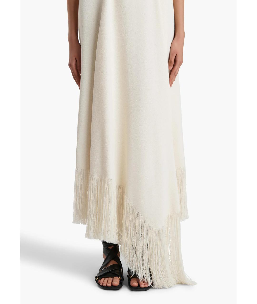 KHAITE Белое вискозное повседневное платье, фото 4