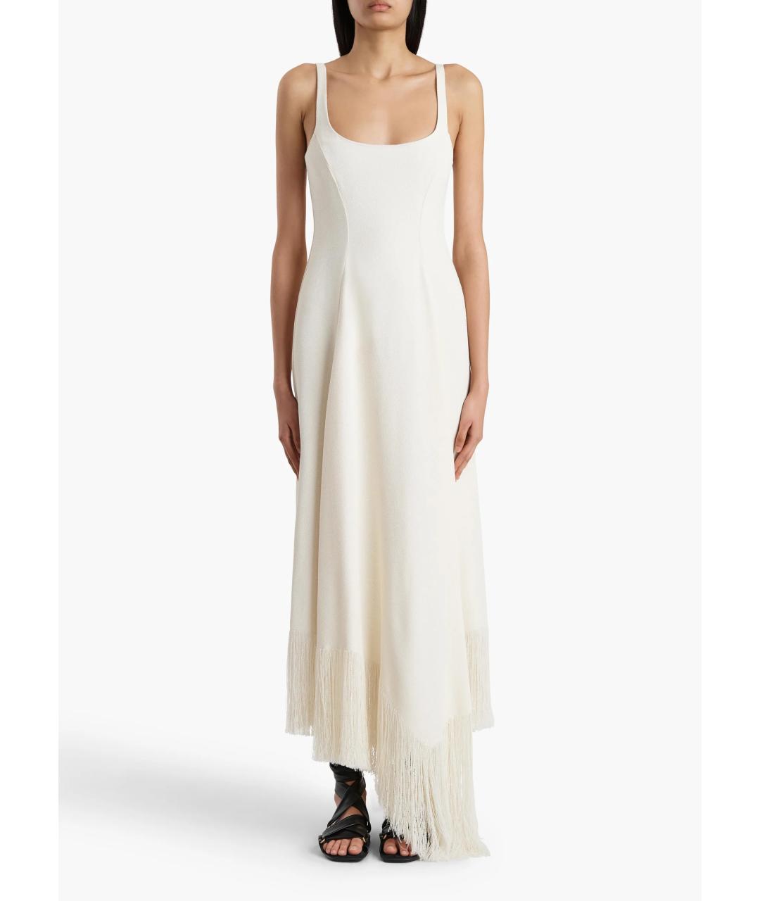 KHAITE Белое вискозное повседневное платье, фото 2