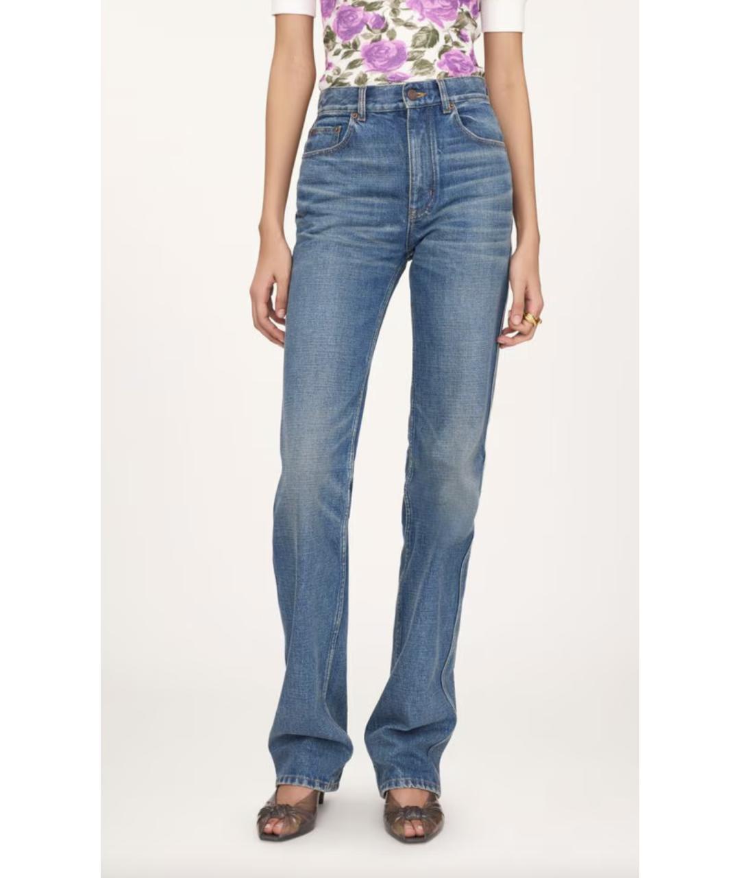 CHLOE Голубые хлопковые прямые джинсы, фото 3