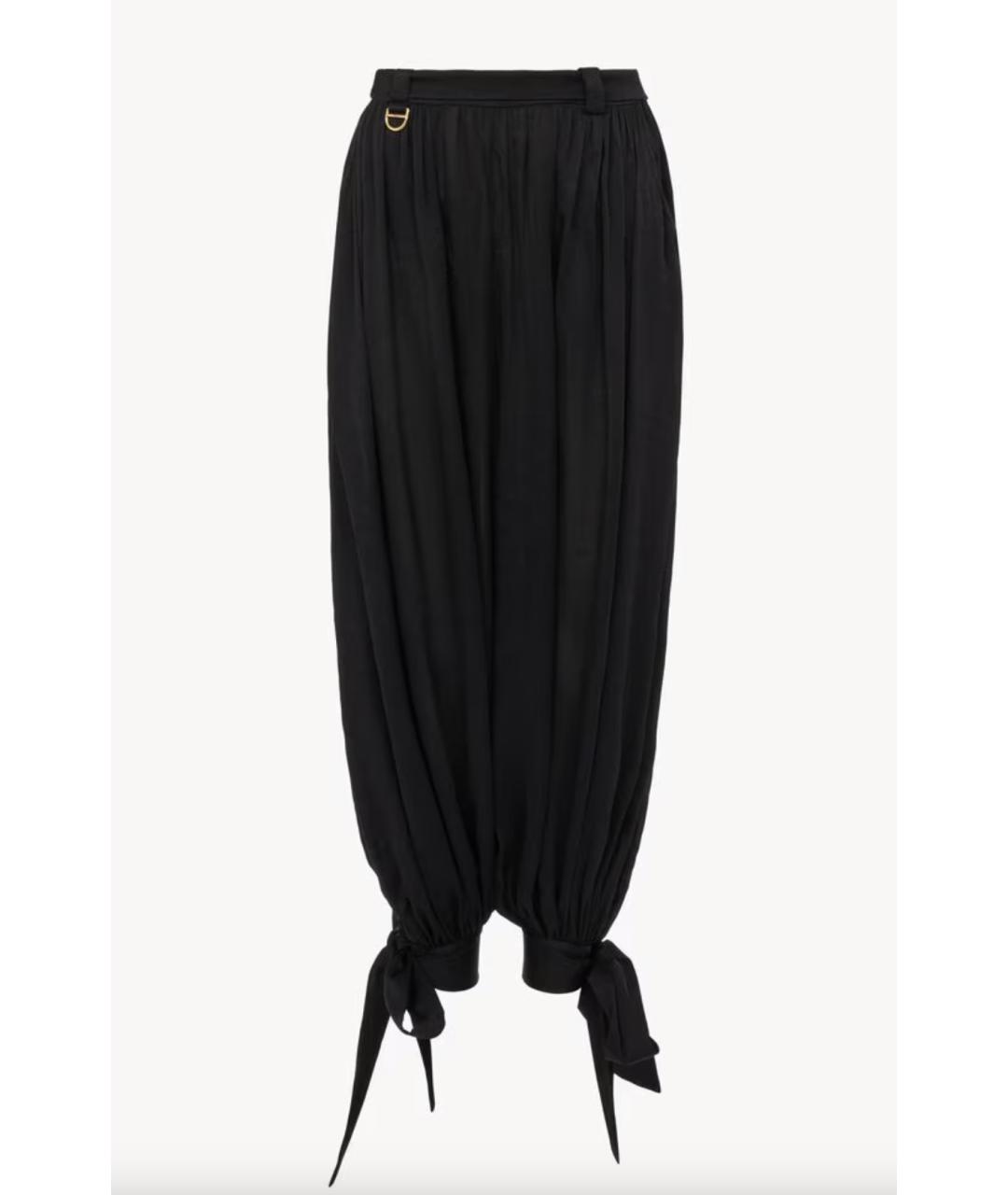 CHLOE Черные шелковые прямые брюки, фото 7