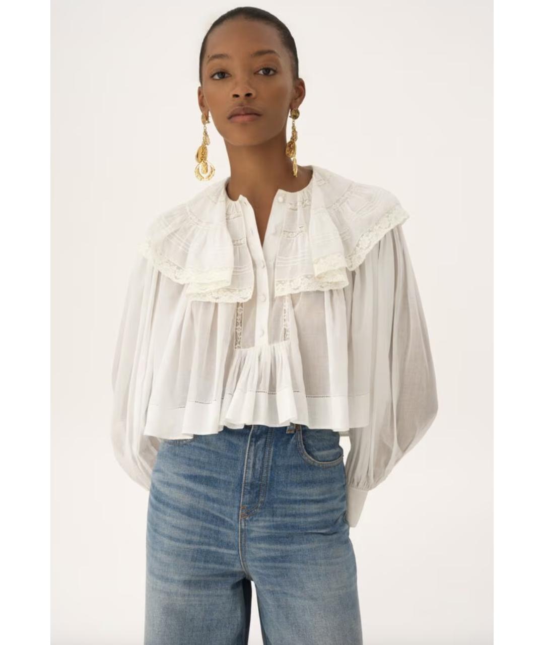 CHLOE Белая хлопковая блузы, фото 3