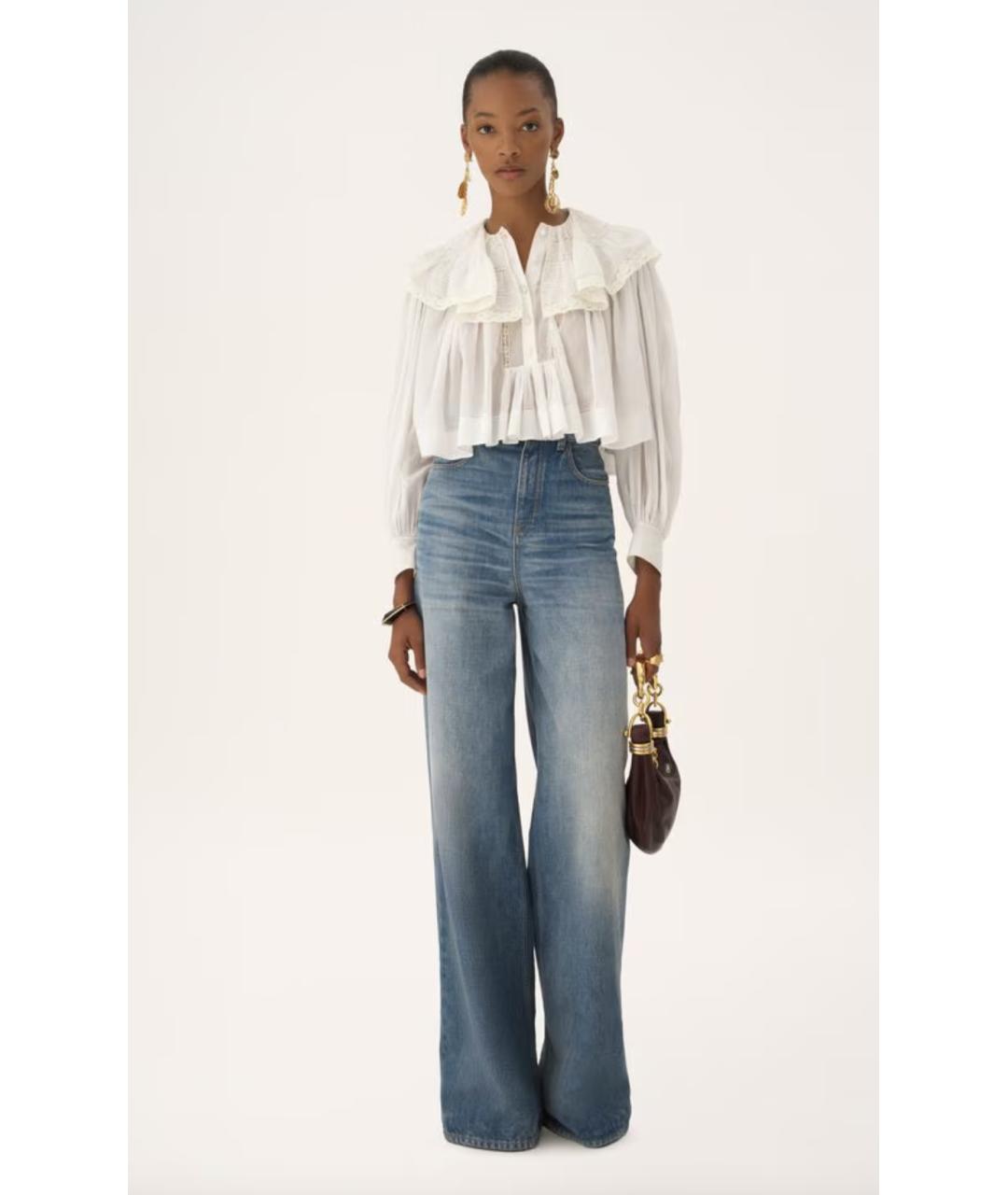 CHLOE Белая хлопковая блузы, фото 2