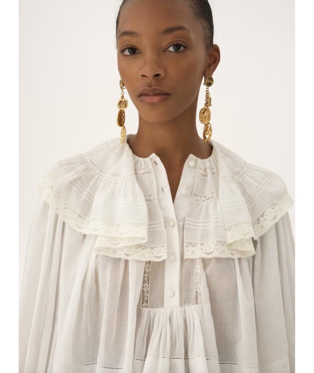 CHLOE Белая хлопковая блузы, фото 6