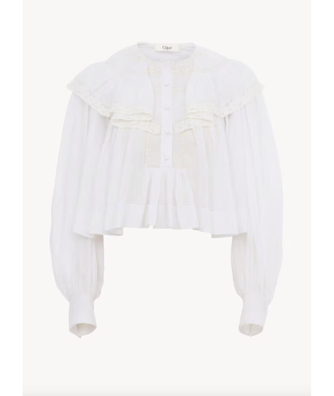 CHLOE Белая хлопковая блузы, фото 7