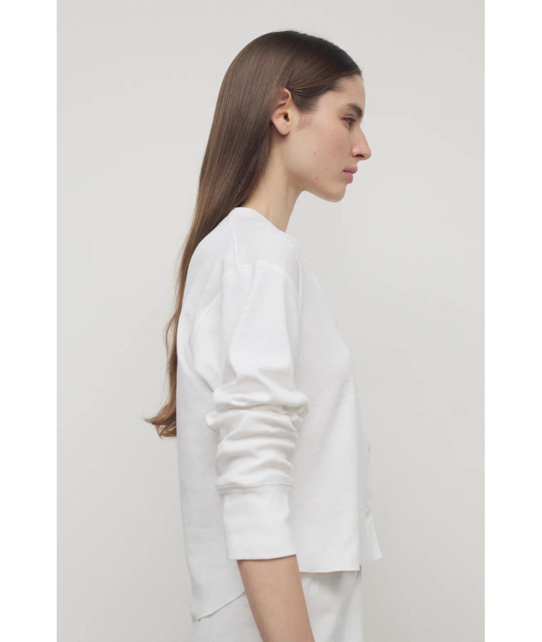 THE ROW Белый хлопковый кардиган, фото 4