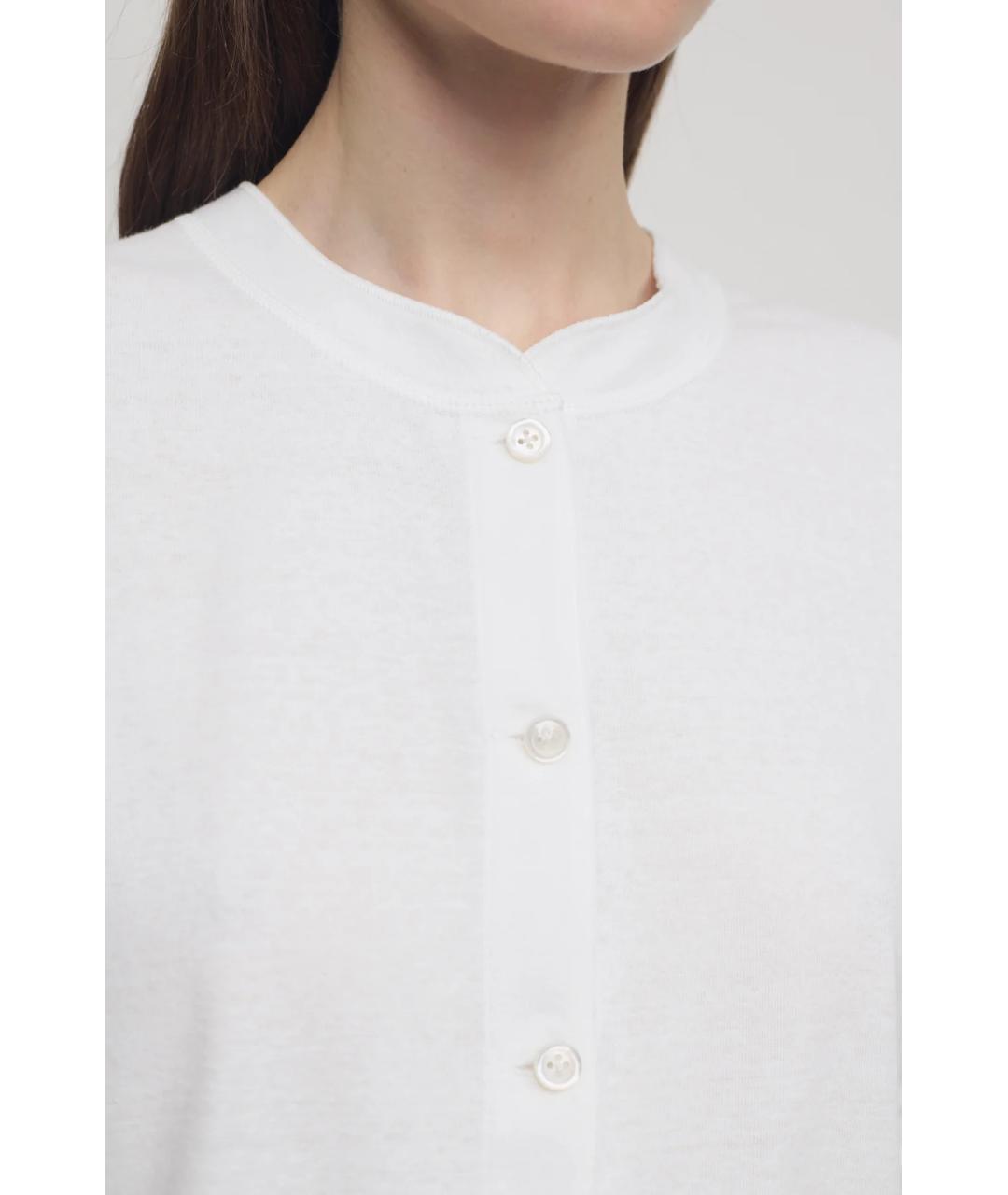 THE ROW Белый хлопковый кардиган, фото 6