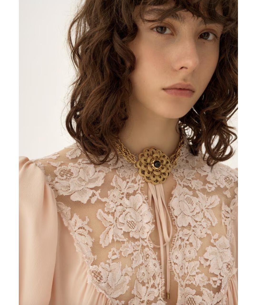 CHLOE Розовая шелковая блузы, фото 4