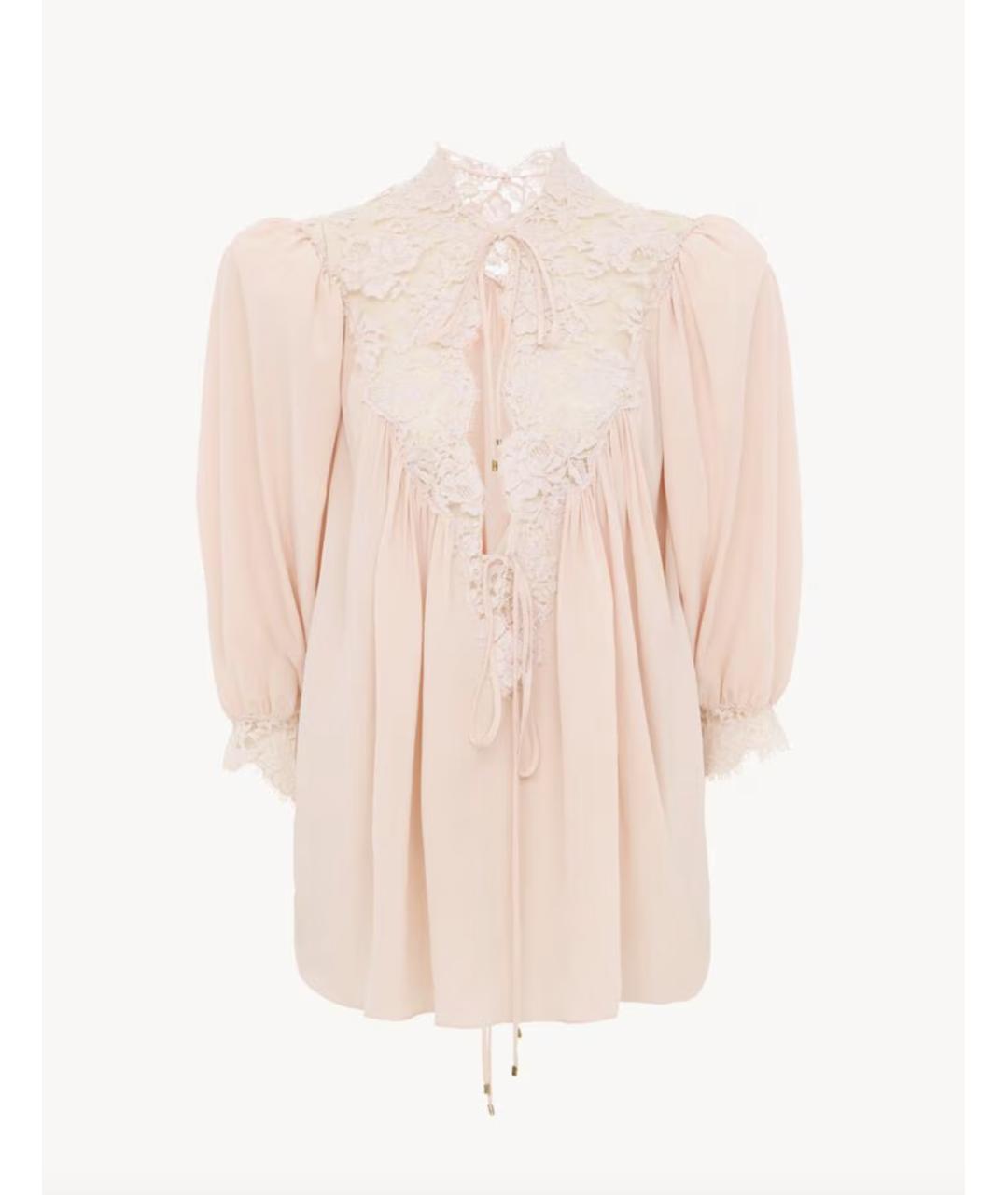 CHLOE Розовая шелковая блузы, фото 5