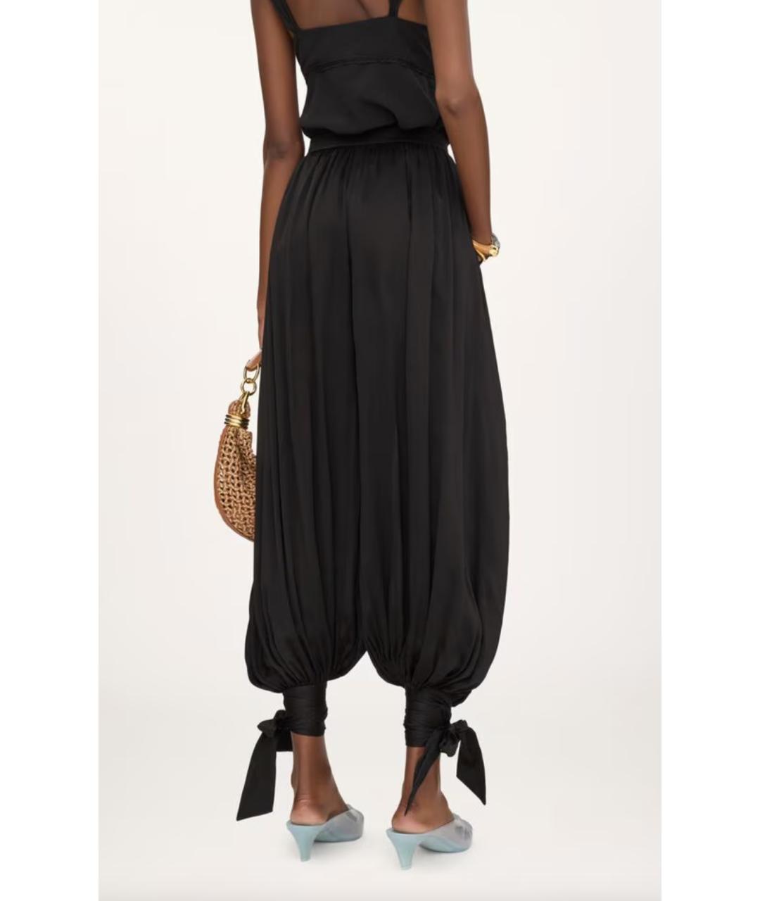 CHLOE Черные шелковые прямые брюки, фото 4