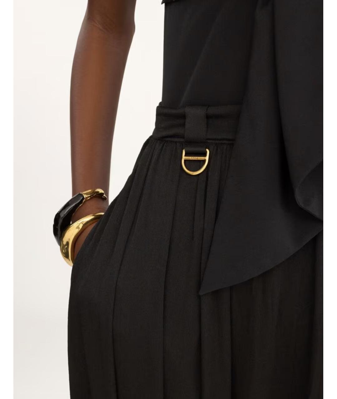CHLOE Черные шелковые прямые брюки, фото 6