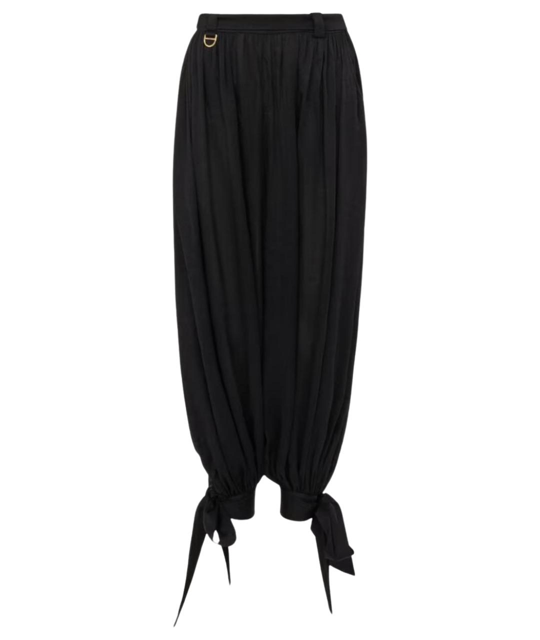 CHLOE Черные шелковые прямые брюки, фото 1