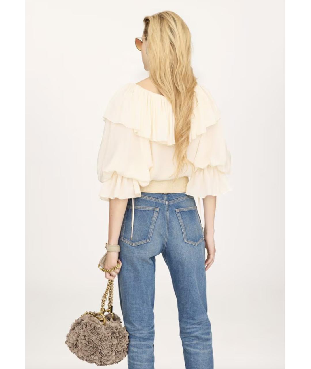 CHLOE Белая шелковая блузы, фото 5