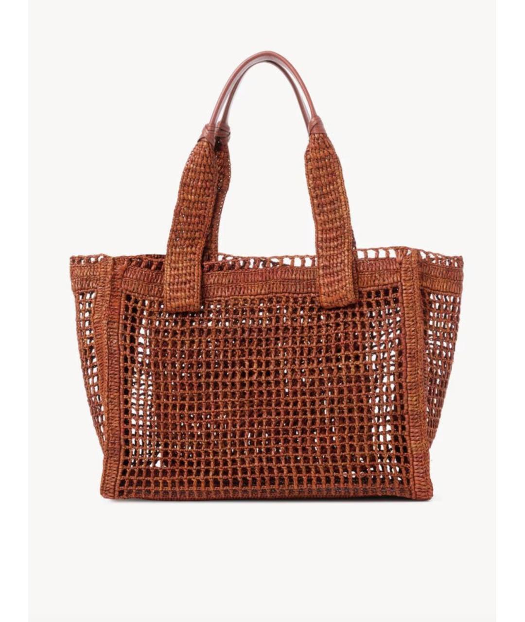 CHLOE Коричневая пелетеная сумка тоут, фото 4