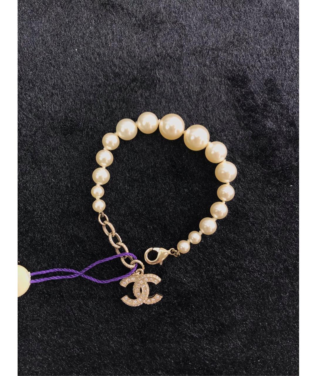 CHANEL Белый жемчужный браслет, фото 6