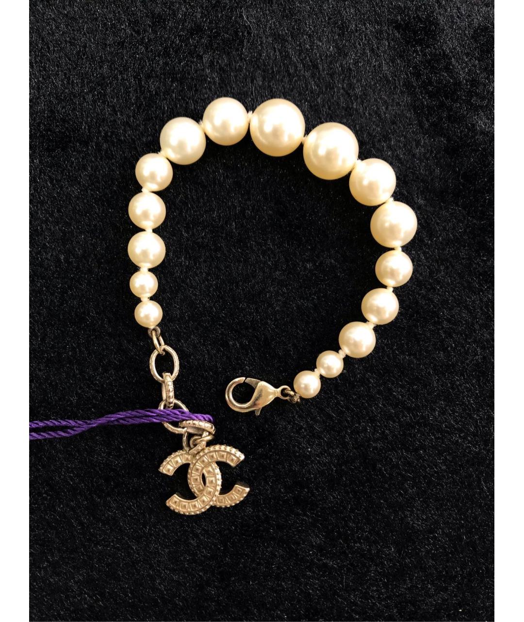CHANEL Белый жемчужный браслет, фото 3