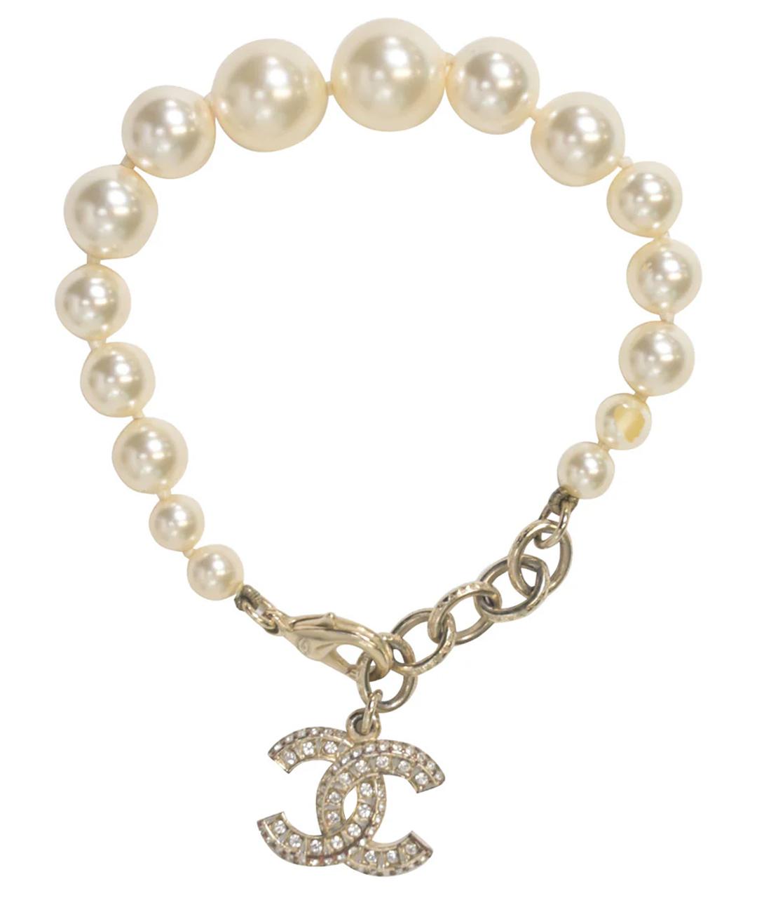 CHANEL Белый жемчужный браслет, фото 1