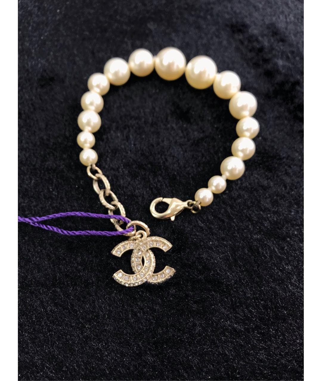 CHANEL Белый жемчужный браслет, фото 2