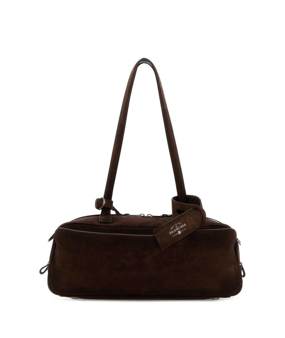 BALENCIAGA Коричневая кожаная сумка с короткими ручками, фото 1