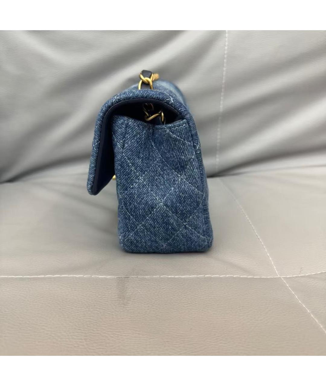 CHANEL Голубая сумка через плечо, фото 5