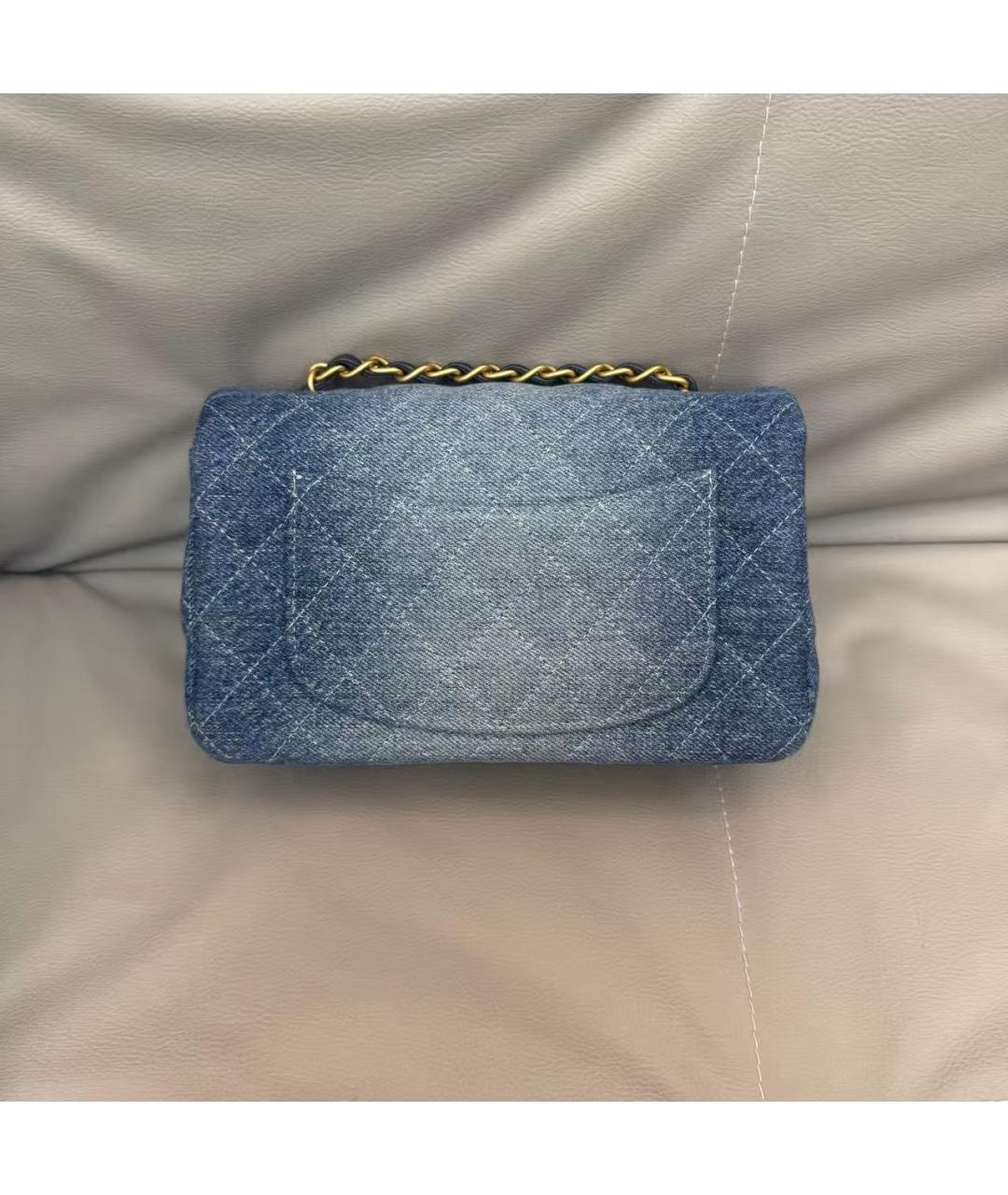 CHANEL Голубая сумка через плечо, фото 4