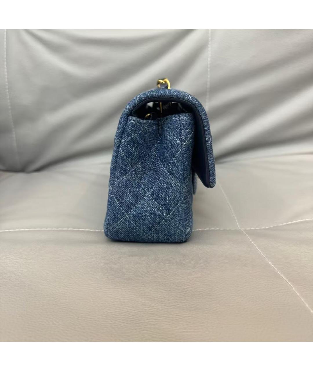 CHANEL Голубая сумка через плечо, фото 3