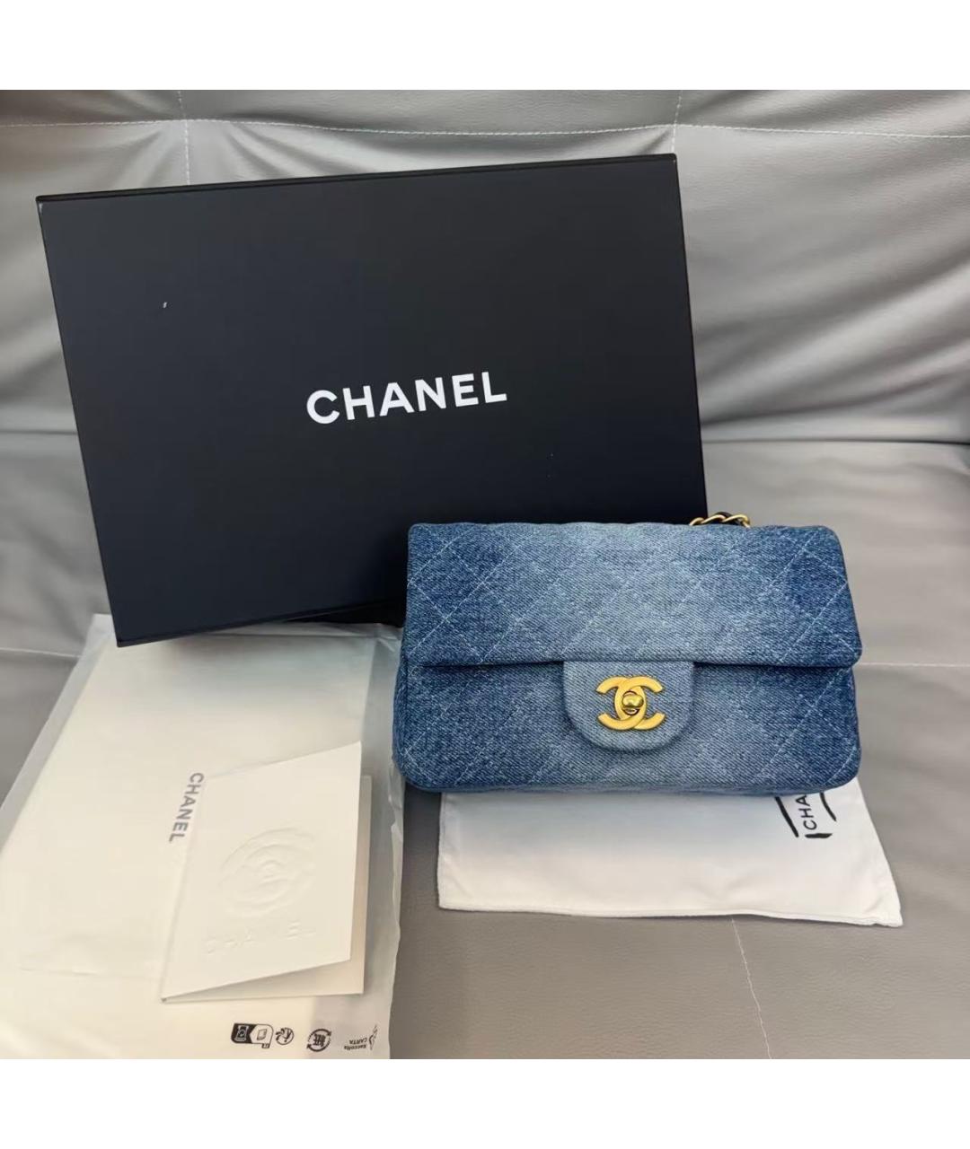 CHANEL Голубая сумка через плечо, фото 2