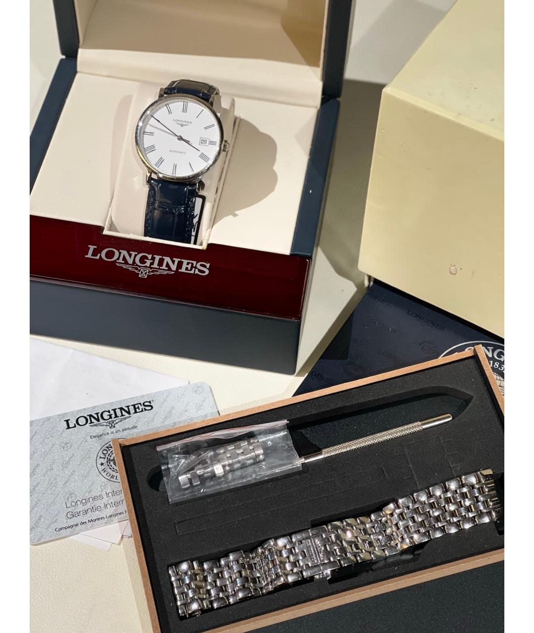 LONGINES Белые стальные часы, фото 2