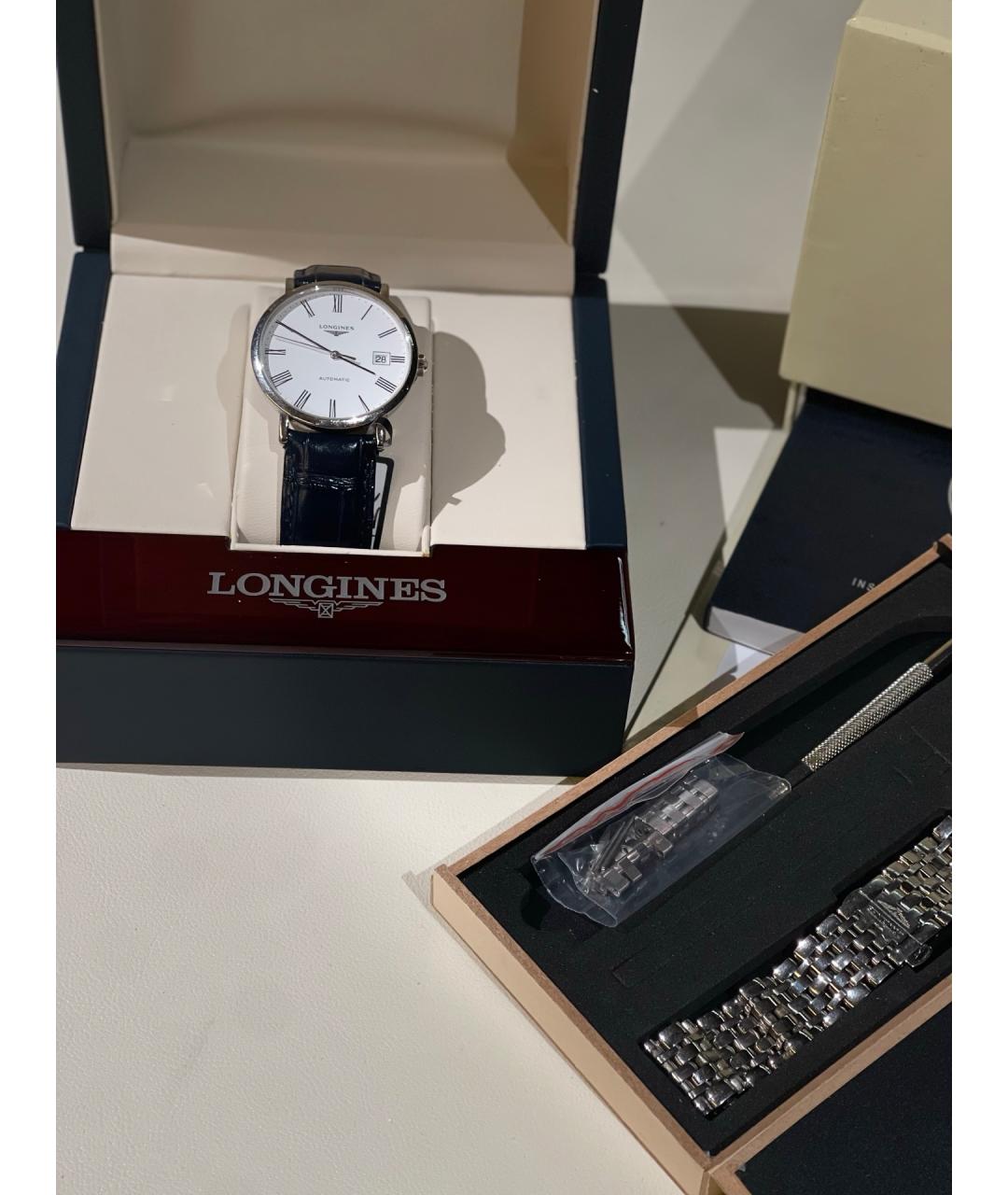 LONGINES Белые стальные часы, фото 3