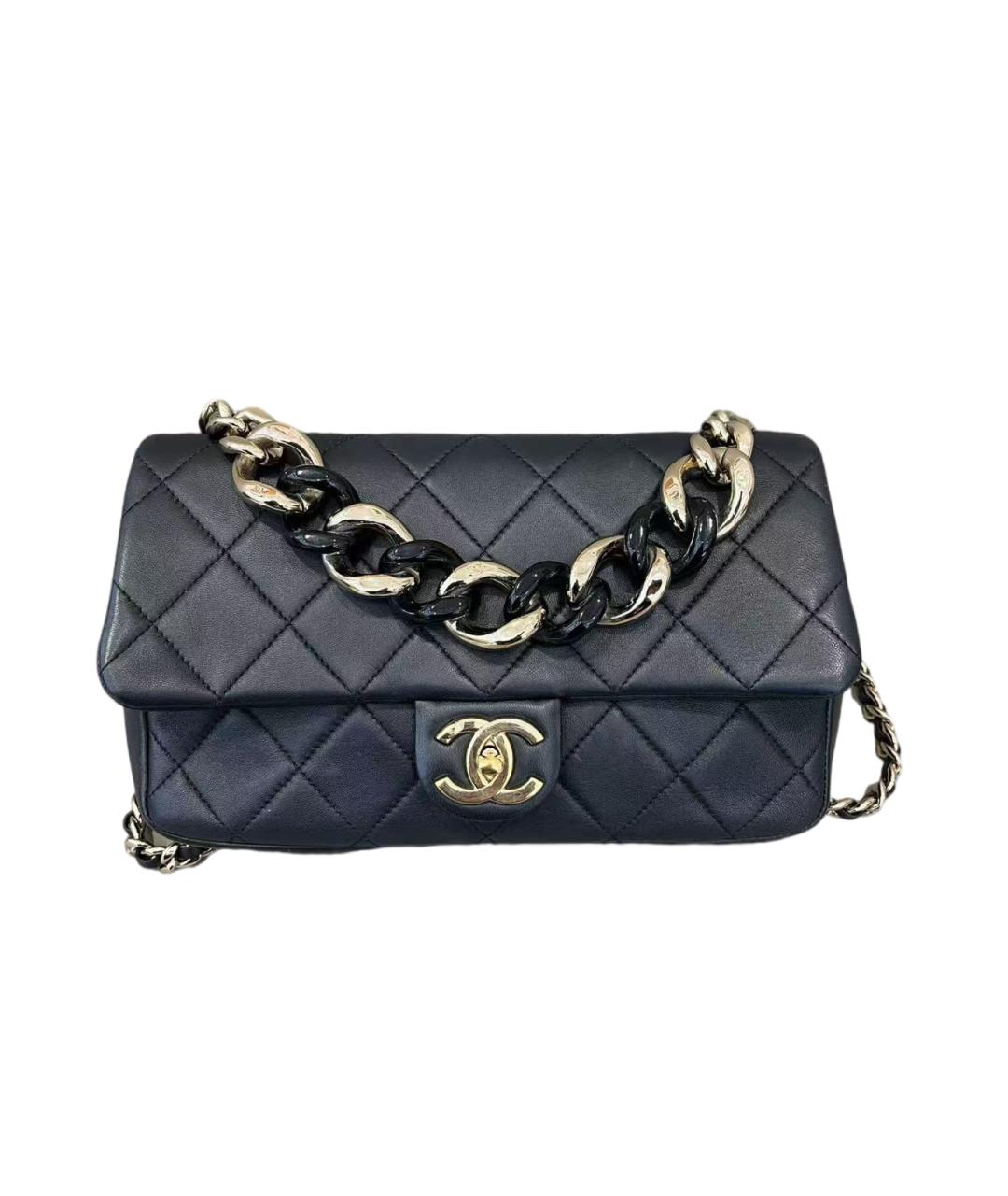 CHANEL Черная кожаная сумка через плечо, фото 5