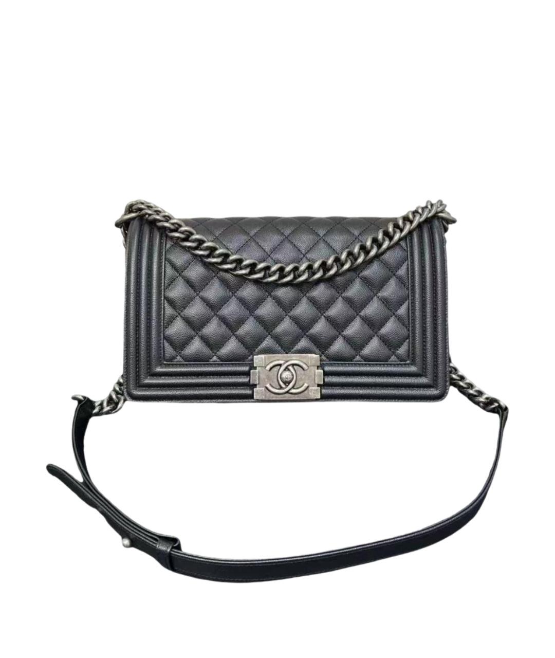 CHANEL Черная кожаная сумка через плечо, фото 1