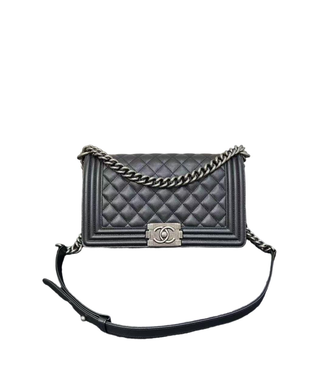 CHANEL Черная кожаная сумка через плечо, фото 5