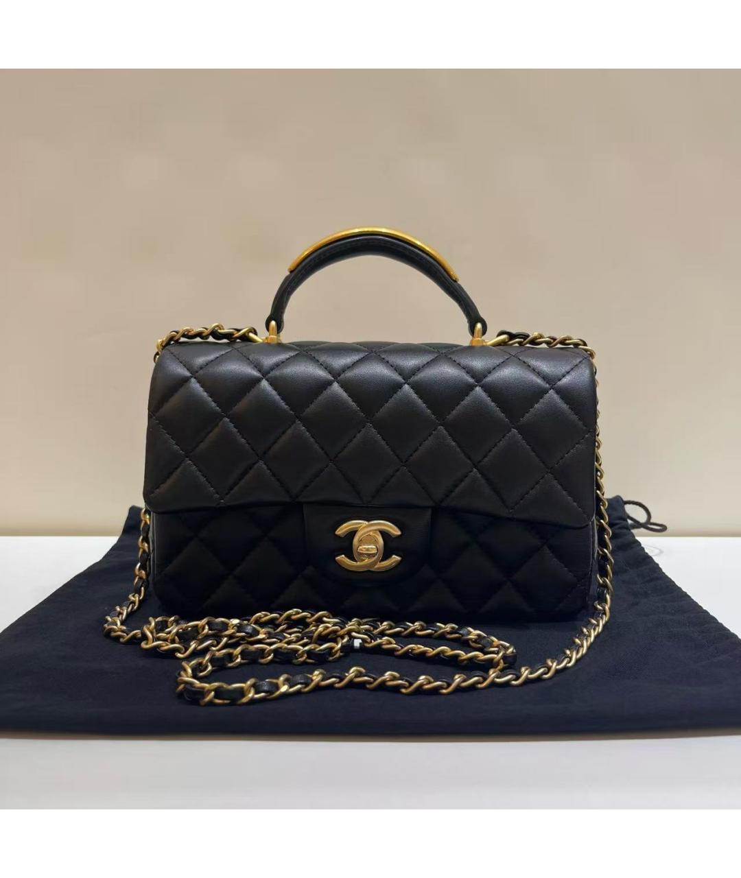 CHANEL Черная кожаная сумка через плечо, фото 2