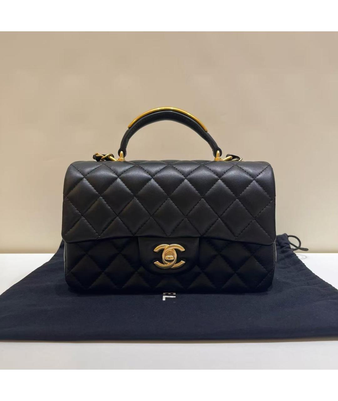 CHANEL Черная кожаная сумка через плечо, фото 3