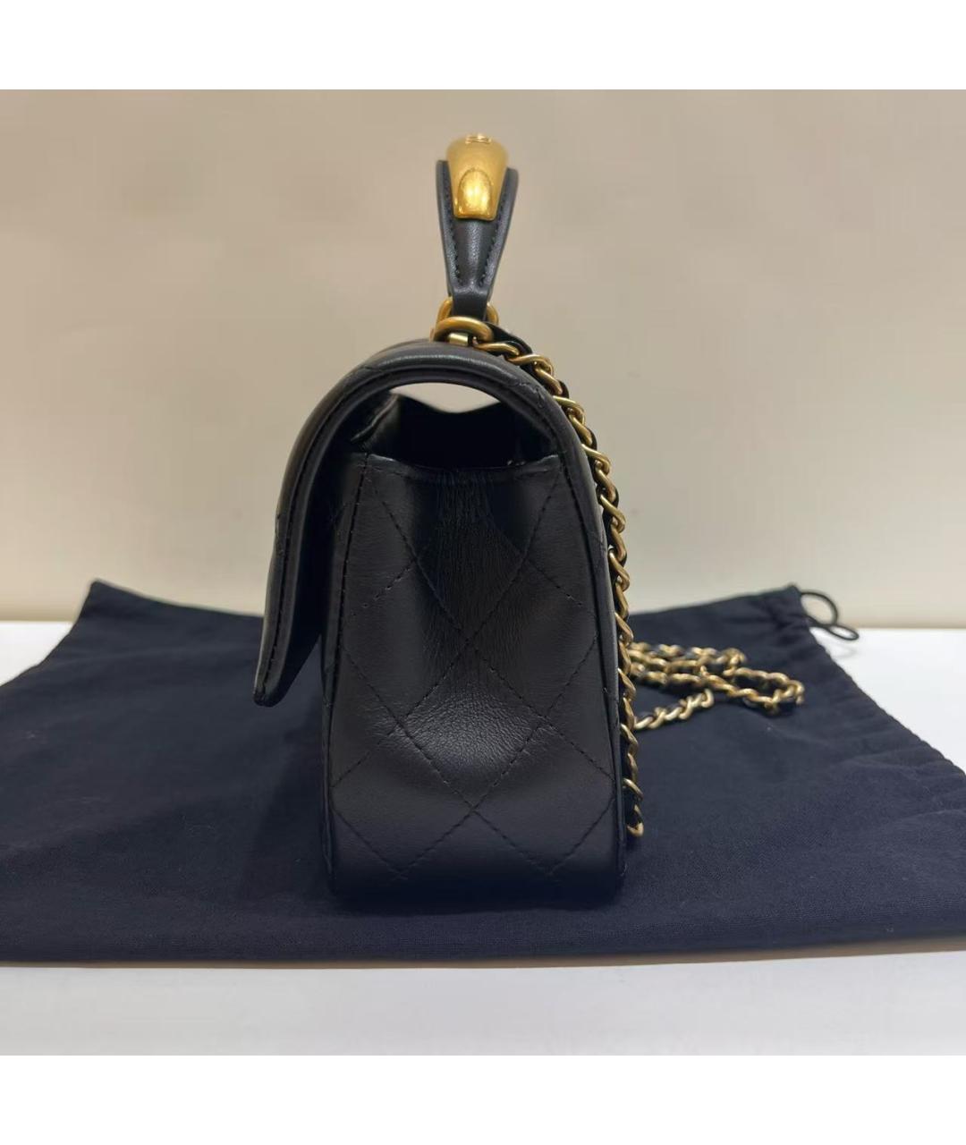 CHANEL Черная кожаная сумка через плечо, фото 5