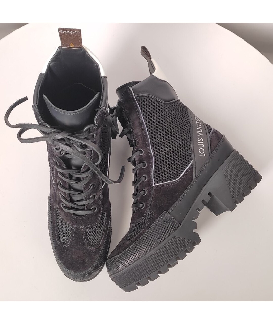LOUIS VUITTON PRE-OWNED Черные текстильные ботинки, фото 4