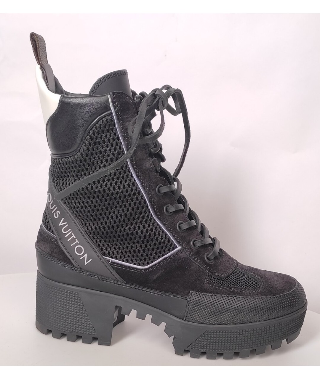 LOUIS VUITTON PRE-OWNED Черные текстильные ботинки, фото 8