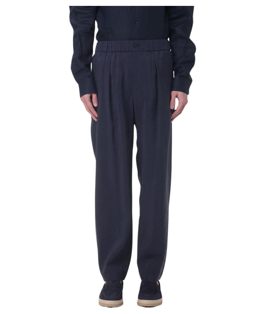 GIORGIO ARMANI Синие полиамидовые повседневные брюки, фото 1