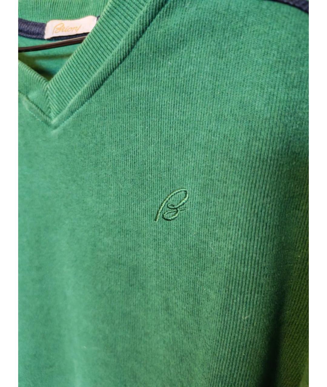 BRIONI Зеленый хлопковый джемпер / свитер, фото 4
