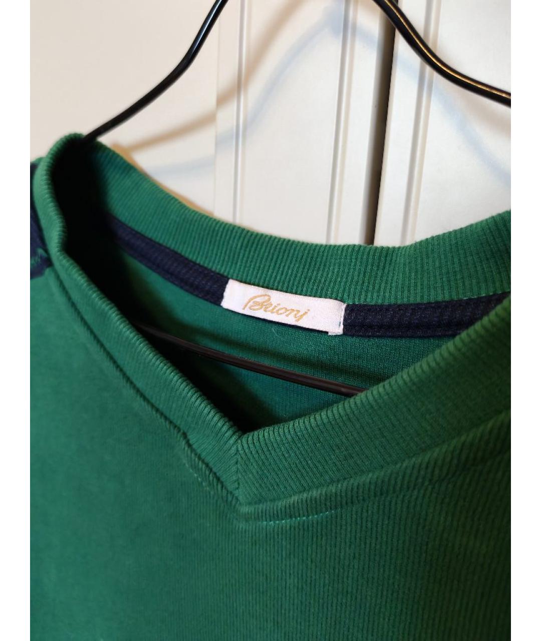 BRIONI Зеленый хлопковый джемпер / свитер, фото 3