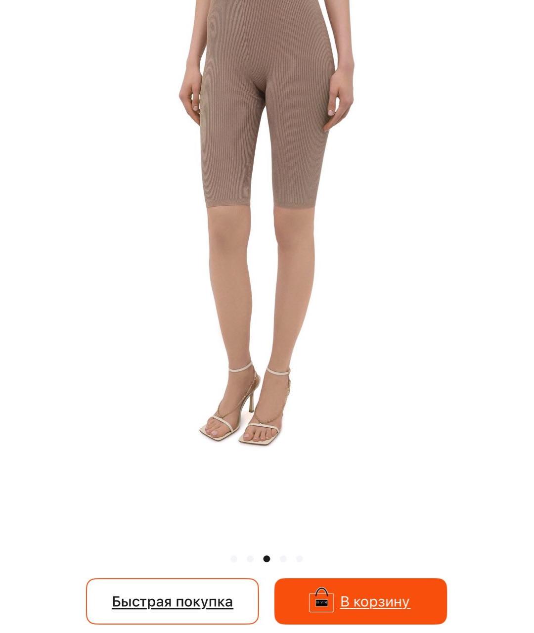 SAINT LAURENT Бежевые хлопковые леггинсы и велосипедки, фото 8